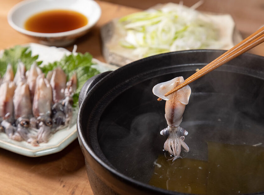 All-inclusive with firefly squid shabushabu